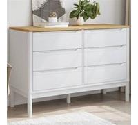 vidaXL Commode FLORO à tiroirs bois de pin massif blanc 374012