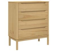 vidaXL Commode FLORO cire marron bois de pin massif, commode, armoire de rangement, buffet, commode à tiroirs, classeur, 374008