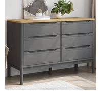 vidaXL Commode FLORO gris bois de pin massif, commode, armoire de rangement, buffet, commode à tiroirs, classeur, armoire à 374013