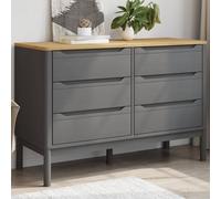 Vidaxl Commode Floro Gris Bois De Pin Massif Marron