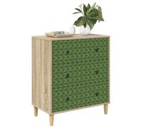 vidaXL Commode GELEEN Impression géométrique émeraude Sonoma, Commode Moderne, Design rectangulaire pour Le Rangement Chambre & Salon, Bois aggloméré, Essentiels Pratiques pour la Maison
