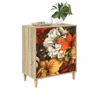 vidaXL Commode GENNEP Impression de lys 66 x 36,5 x 75 cm Sonoma, Commode Moderne, Design rectangulaire pour Le Rangement Chambre & Salon, Bois aggloméré, Essentiels Pratiques pour la Maison