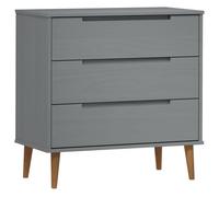 vidaXL Commode Gris 80x40x80 cm Bois de pin massif
