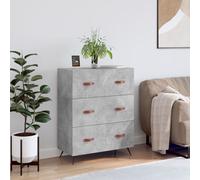 vidaXL Commode gris béton 69,5 x 34 x 90 cm bois d'ingénierie