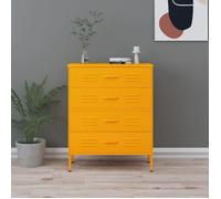 vidaXL Commode Jaune moutarde 80x35x101,5 cm Acier