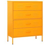 VidaXL Commode Jaune moutarde 80x35x101,5 cm Acier