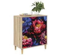vidaXL Commode Kiel Imprimé de Pivoine Sombre 66 x 36,5 x 75 cm Sonoma, Commode Moderne, Design rectangulaire pour Le Rangement Chambre & Salon, Bois aggloméré, Essentiels Pratiques pour la Maison