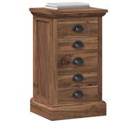 vidaXL Commode Marron 35,5 x 29,5 x 60 cm Bois de Teck Massif, Salle de séjour, Rectangulaire, Style Vintage, Matériau Durable, Solutions de Rangement Amples pour la déco et l'organisation.