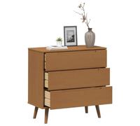 vidaXL Commode MOLDE Caramel 80 x 40 x 80 cm Bois de pin Massif, Commode Moderne, Meuble en pin pour Chambre et Salon, Rangement spacieux, Design Pratique, Must-Have pour la Maison