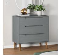 vidaXL Commode MOLDE Gris 80x40x80 cm Bois de pin massif 350506