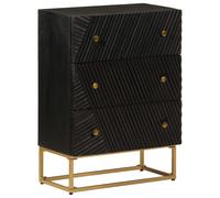 vidaXL Commode noir 55x30x76 cm bois massif de manguier et fer