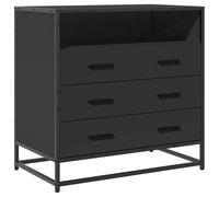Commode - Noir - 70x41x70 cm - 3 tiroirs - Style Industriel