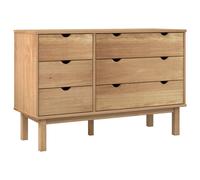Vidaxl Commode Otta 111x42x73,5 Cm Bois De Pin Massif Multicolore