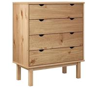 vidaXL Commode OTTA 76,5x39,5x90 cm Bois de pin Massif, Commode, Armoire de Rangement, Armoire à dossiers, commodes, Armoire
