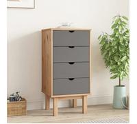 vidaXL Commode OTTA Marron et gris 46x39,5x90 cm Bois de pin massif 348580