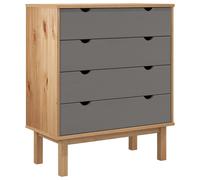 vidaXL Commode OTTA Marron et gris 76,5x39,5x90 cm Bois de pin massif