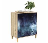 vidaXL Commode RAALTE Impression marbre Bleu 66 x 36,5 x 75 cm Sonoma, Commode Moderne, Design rectangulaire pour Le Rangement Chambre & Salon, Bois aggloméré, Essentiels Pratiques pour la Maison