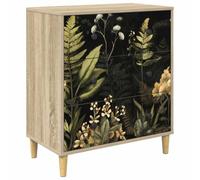 vidaXL Commode RHENEN Imprimé Jungle Tropical 66 x 36,5 x 75 cm Sonoma, Commode Moderne, Design rectangulaire pour Le Rangement Chambre & Salon, Bois aggloméré, Essentiels Pratiques pour la Maison