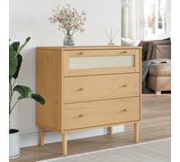 vidaXL Commode Aspect de Rotin, Armoire avec 3 Tiroirs, Meuble de Rangement, Organisateur de Salon Salle de Séjour, Moderne, 358022