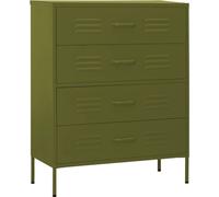 Vidaxl Commode Vert Olive 80x35x101,5 Cm Acier Vert