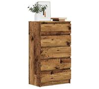 vidaXL Commode vieux bois 60x36x103 cm – bois d'ingénierie, coffre avec tiroirs