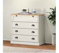 Vidaxl Commode Vigo Blanc 80x40x76 Cm Bois Massif De Pin Blanc
