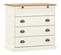 vidaXL Commode VIGO blanc 80x40x76 cm bois massif de pin, commode à tiroirs, armoire à dossiers, armoire avec tiroirs, 353161