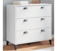 vidaXL Commode, Armoire de Rangement avec Tiroirs, Meuble de Chambre à Coucher Salon Intérieur, Industriel, Blanc Bois d'Ingénierie