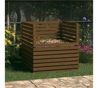 Vidaxl Composteur Marron Miel 100x100x102 Cm Bois Massif De Pin