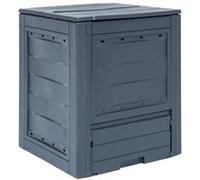 Bac À Compost De Jardin Gris 60x60x73 Cm 260 L Gris