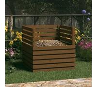 Vidaxl Composteur Marron Miel 80x80x78 Cm Bois Massif De Pin