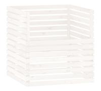 Vidaxl Composteur Blanc 100x100x102 Cm Bois Massif De Pin