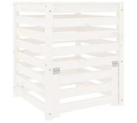 vidaXL Composteur Blanc 63,5x63,5x77,5 cm Bois massif de pin