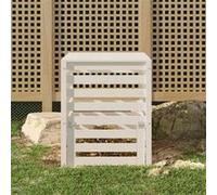 Composteur Blanc 63,5x63,5x77,5 cm Bois massif de pin 823809