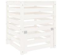 vidaXL Composteur Blanc 63,5x63,5x77,5 cm Pin massif