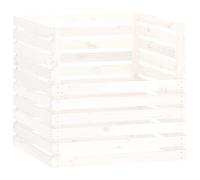 Vidaxl Composteur Blanc 80x80x78 Cm Bois Massif De Pin