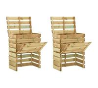 vidaXL Composteur de jardin à lattes – 2 pcs – 80x50x100 cm – Pin imprégné