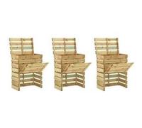 vidaXL Composteur de jardin à lattes 3 pcs 80x50x100 cm Pin imprégné Multicolore G