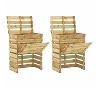 vidaXL Composteur de Jardin à Lattes 4 pcs Vert 110 x 58 x 113 cm