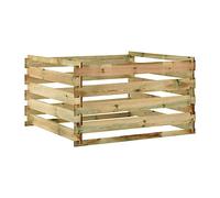 vidaXL Composteur de Jardin à Lattes Bac à Compost Conteneur d'Engrais Boîte à Déchets Feuilles Extérieur 120x120x70 cm Bois de Pin Imprégné