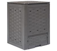 Vidaxl Composteur De Jardin Marron 60x60x83 Cm 300 L Plastique Rotin Marron