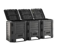 vidaXL Composteur de jardin noir 1200 L