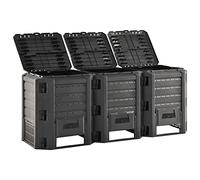 vidaXL Composteur de jardin - Bac à compost 1200 L Noir