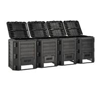vidaXL Composteur de jardin Noir 1600 L
