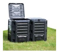 vidaXL Composteur de jardin Noir 1600 L