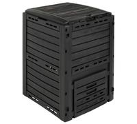 vidaXL Composteur de Jardin Noir 59,5 x 60 x 81,5 cm 280 l 100% PP, Composteur extérieur, bac de compostage résistant aux intempéries, Remplissage Facile pour Votre Jardin