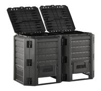vidaXL Composteur de jardin noir 800 L