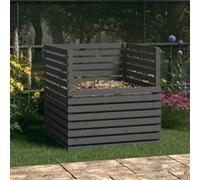 Vidaxl Composteur Gris 100x100x102 Cm Bois Massif De Pin