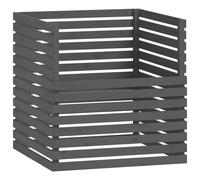 Vidaxl Composteur Gris 100x100x102 Cm Bois Massif De Pin
