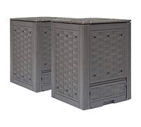 vidaXL Composteur de jardin 60 x 60 x 83 cm 600 L Marron à monter soi-même